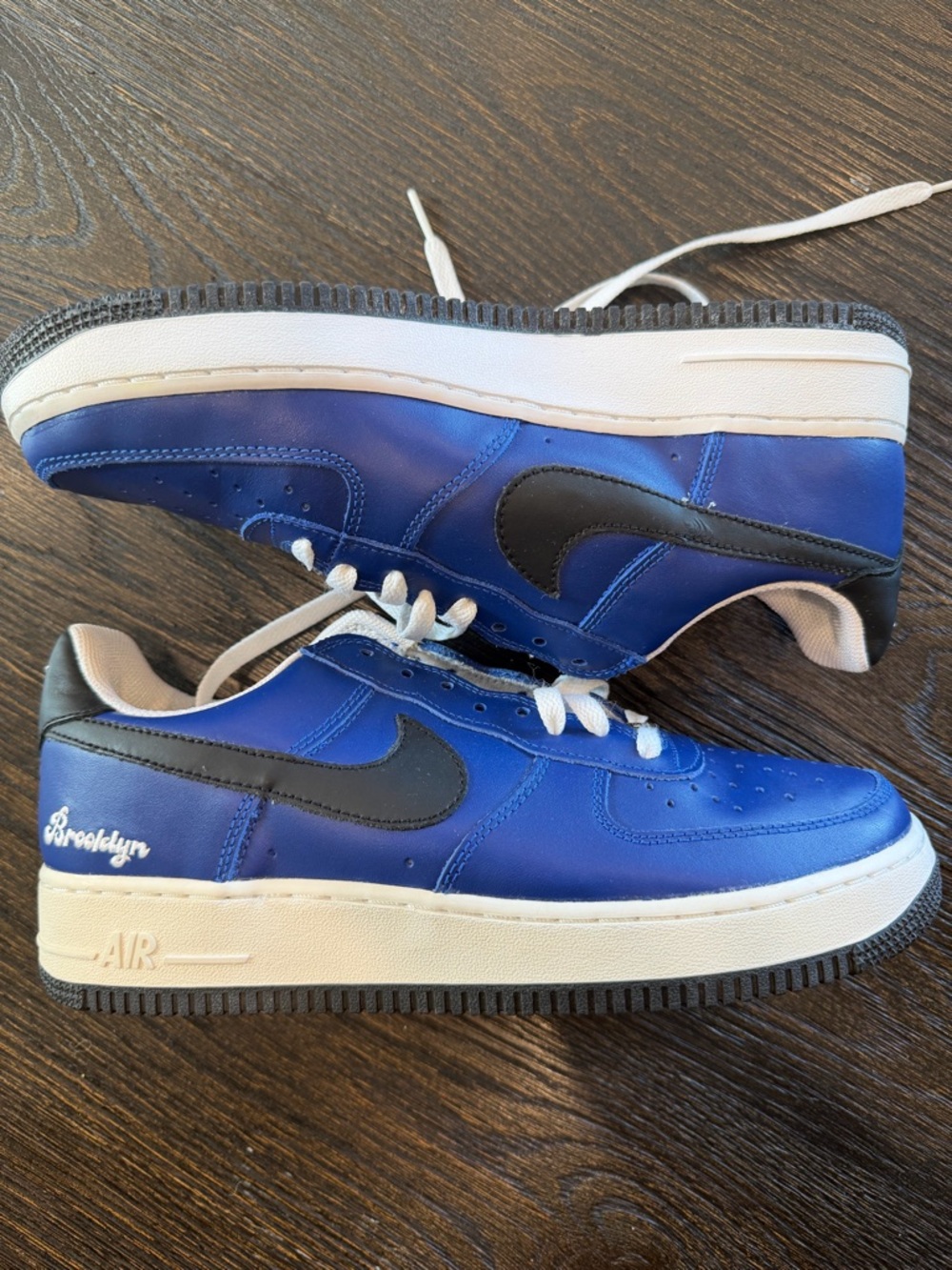 2004 Nike Air Force 1 Brooklyn, Sport Royal, Size 9401 N Train VINTAGE